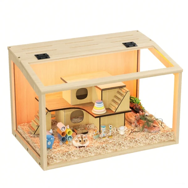 Large Natural Wooden Hamster Cage