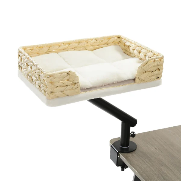 Cat Desk Bed, 360° Rotatable Cat Bed Stand