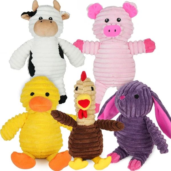 5 Pack Dog Toys Plush Dog Squeaky Toys
